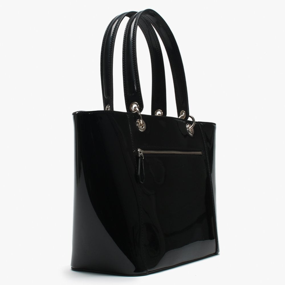 Kamryn Black Patent Tote Bag
