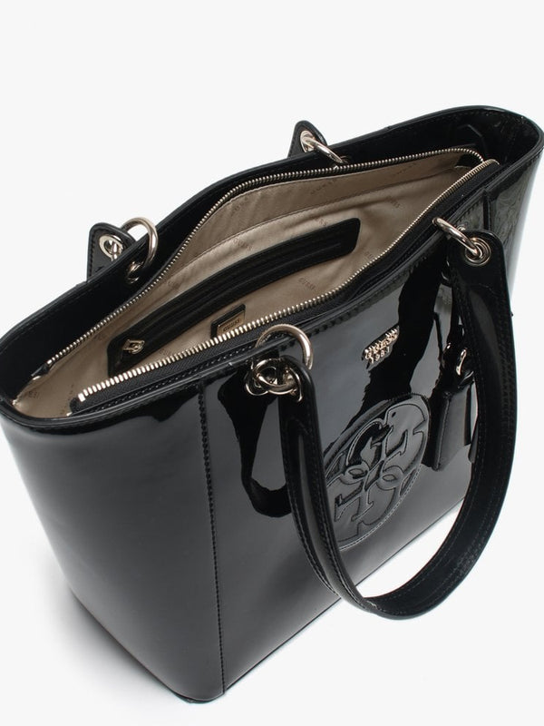 Kamryn Black Patent Tote Bag