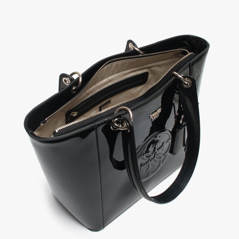 Kamryn Black Patent Tote Bag