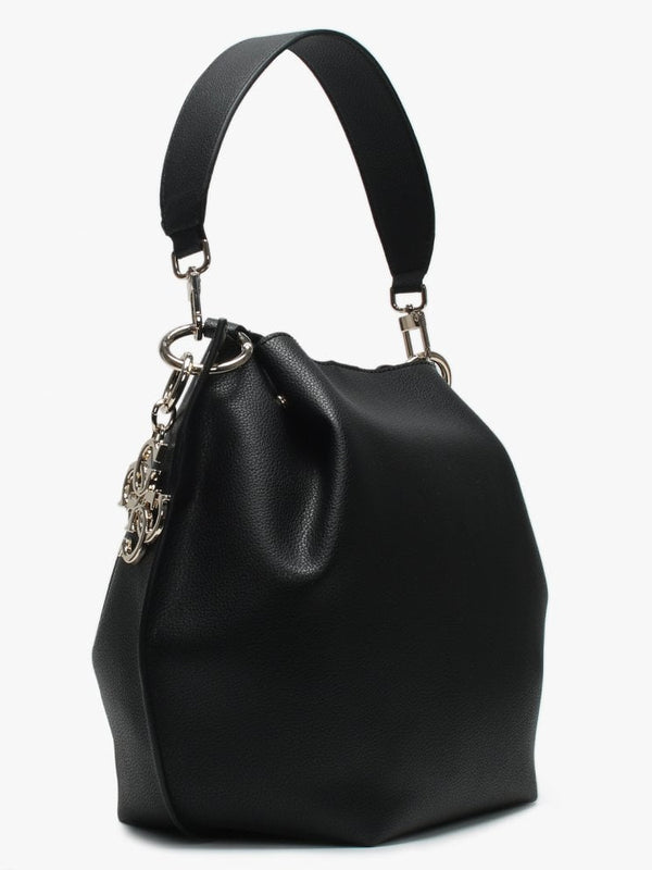 Digi Black Pebbled Hobo Bag
