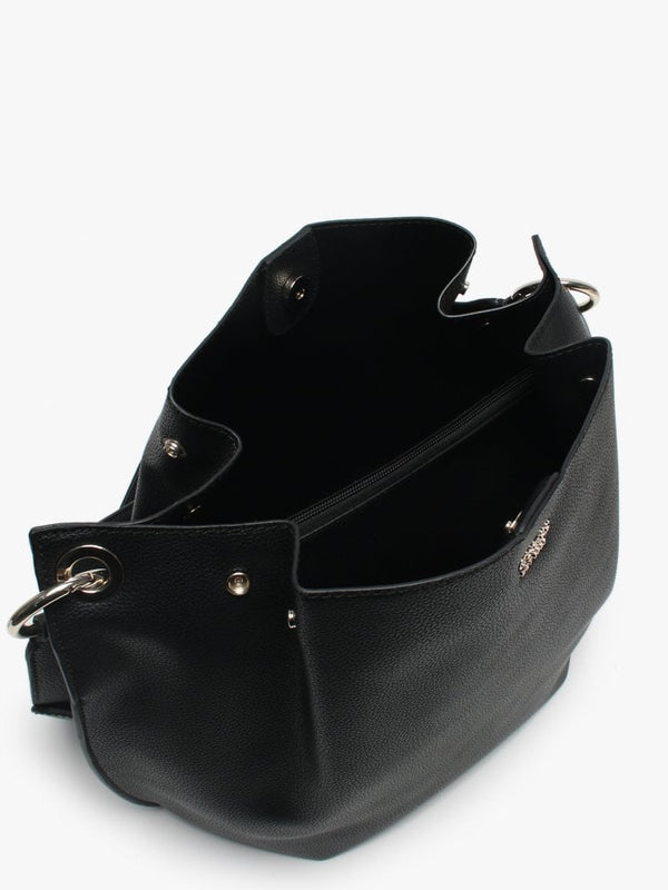 Digi Black Pebbled Hobo Bag