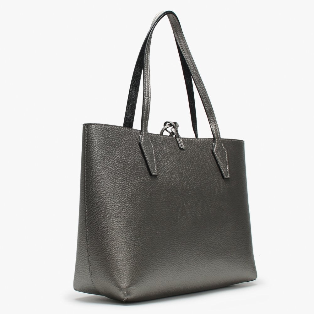 Bobbi Pewter Logo Reversible Tote Bag