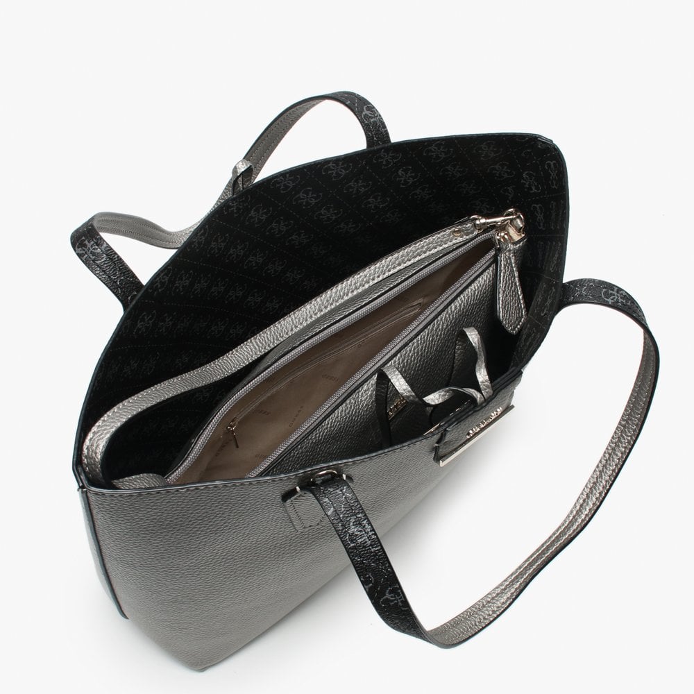 Bobbi Pewter Logo Reversible Tote Bag