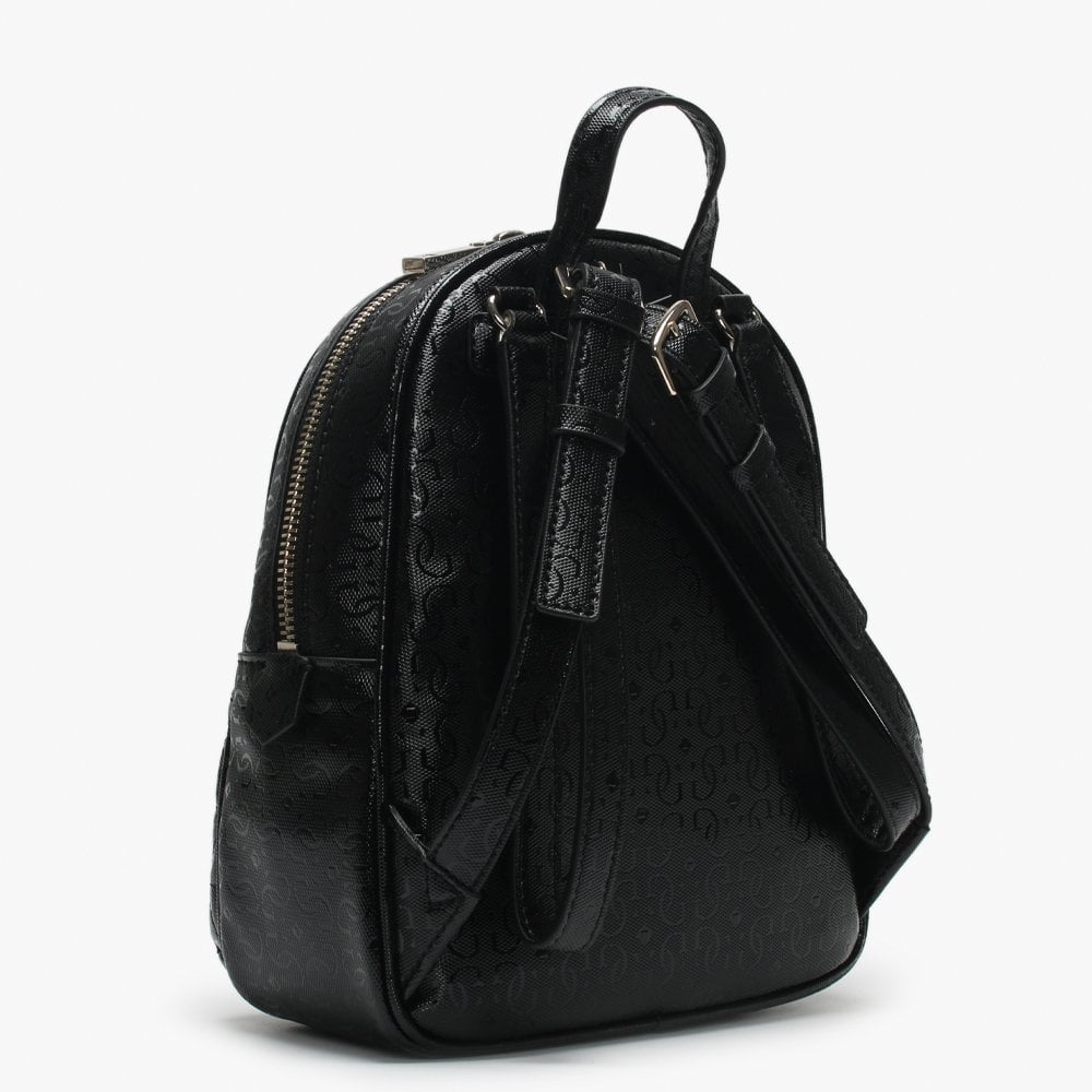 Tabbi Black Quilted Logo Backpack