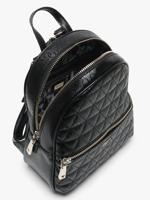 Tabbi Black Quilted Logo Backpack