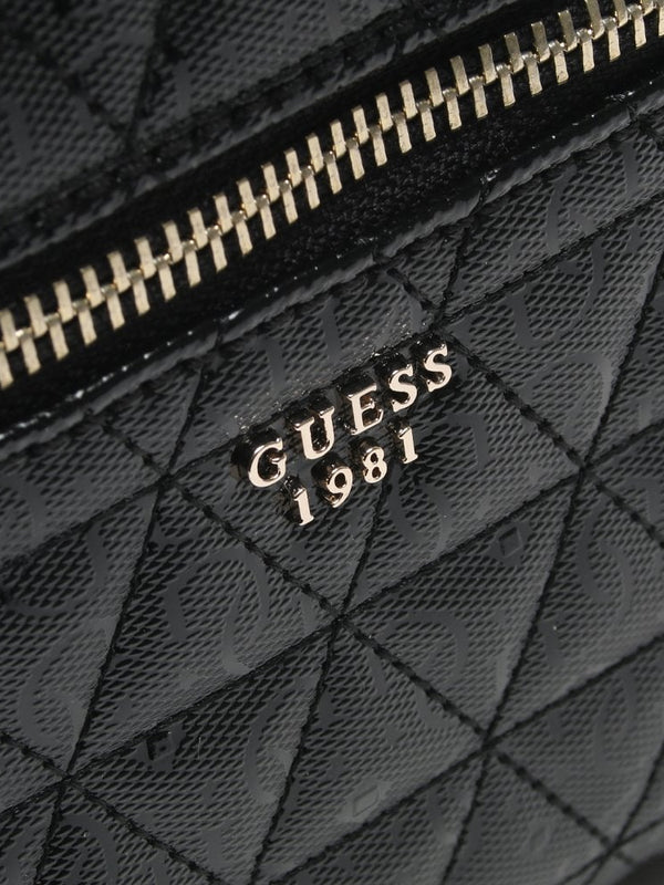 Tabbi Black Quilted Logo Backpack