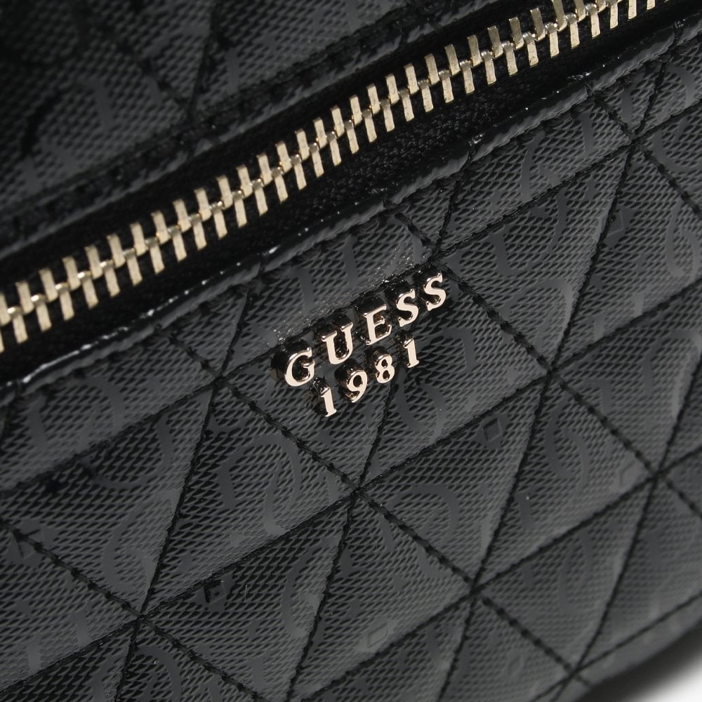 Tabbi Black Quilted Logo Backpack