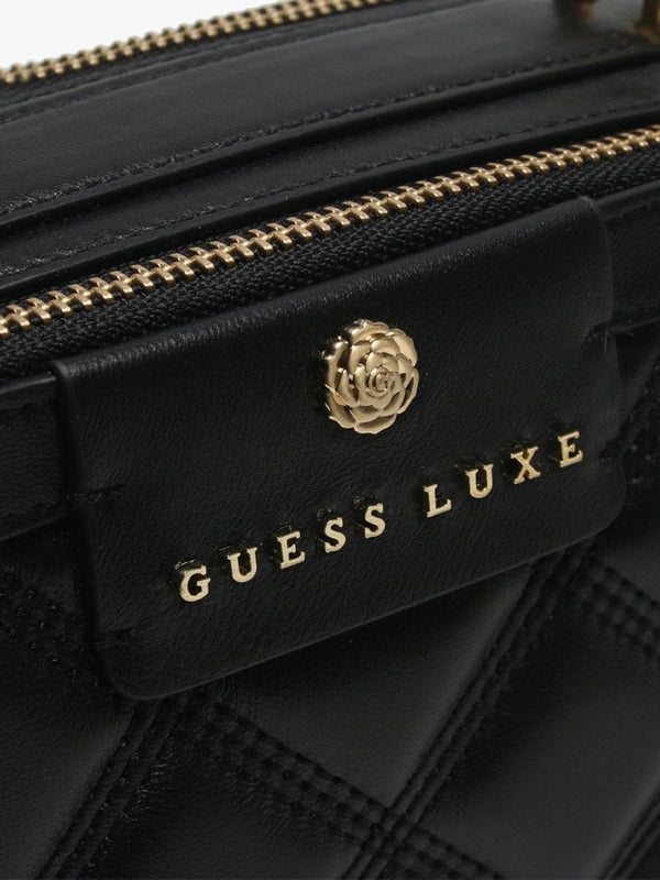 Joli Black Leather Quilted Camera Bag