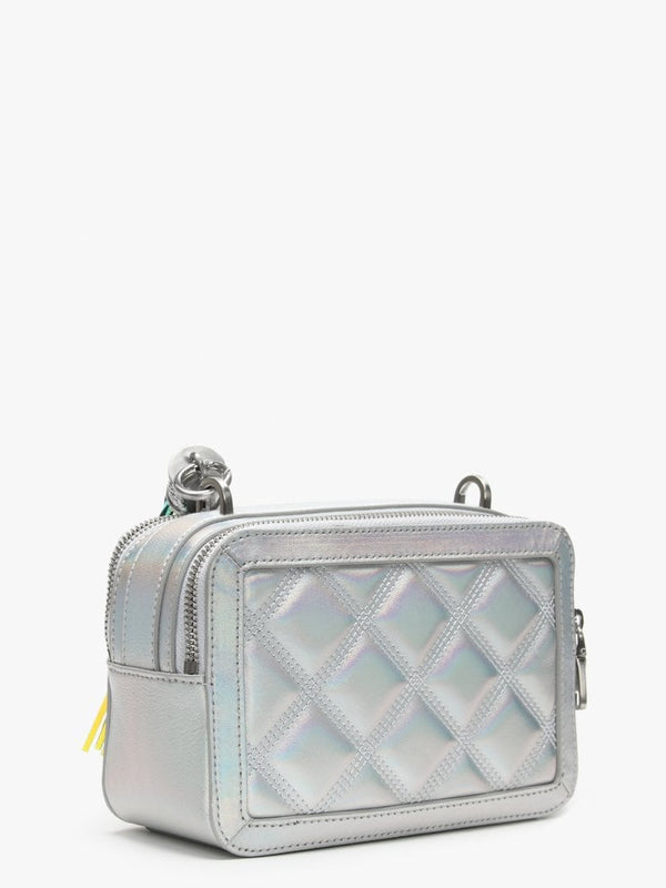 Joli Holographic Silver Leather Quilted Camera Bag