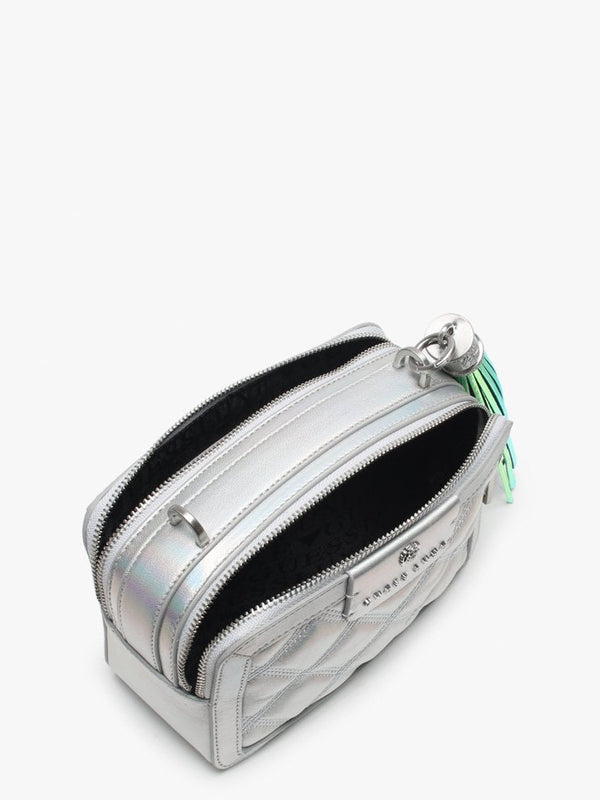 Joli Holographic Silver Leather Quilted Camera Bag