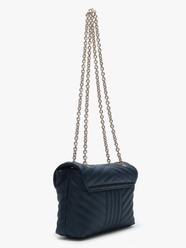 Small Rapunzel Blue Quilted Shoulder Bag