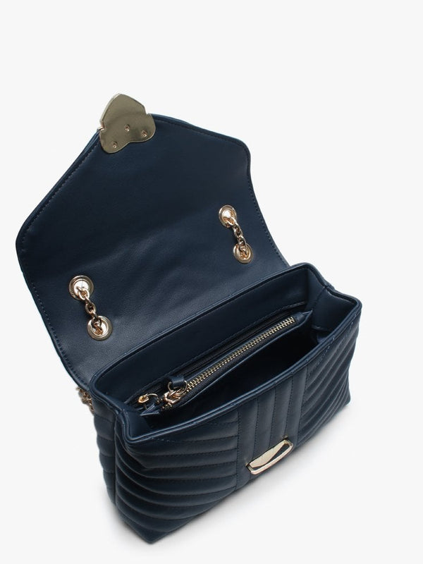 Small Rapunzel Blue Quilted Shoulder Bag