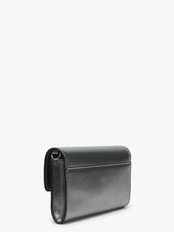 Lynda Pewter Pebbled Diamante Clutch Bag