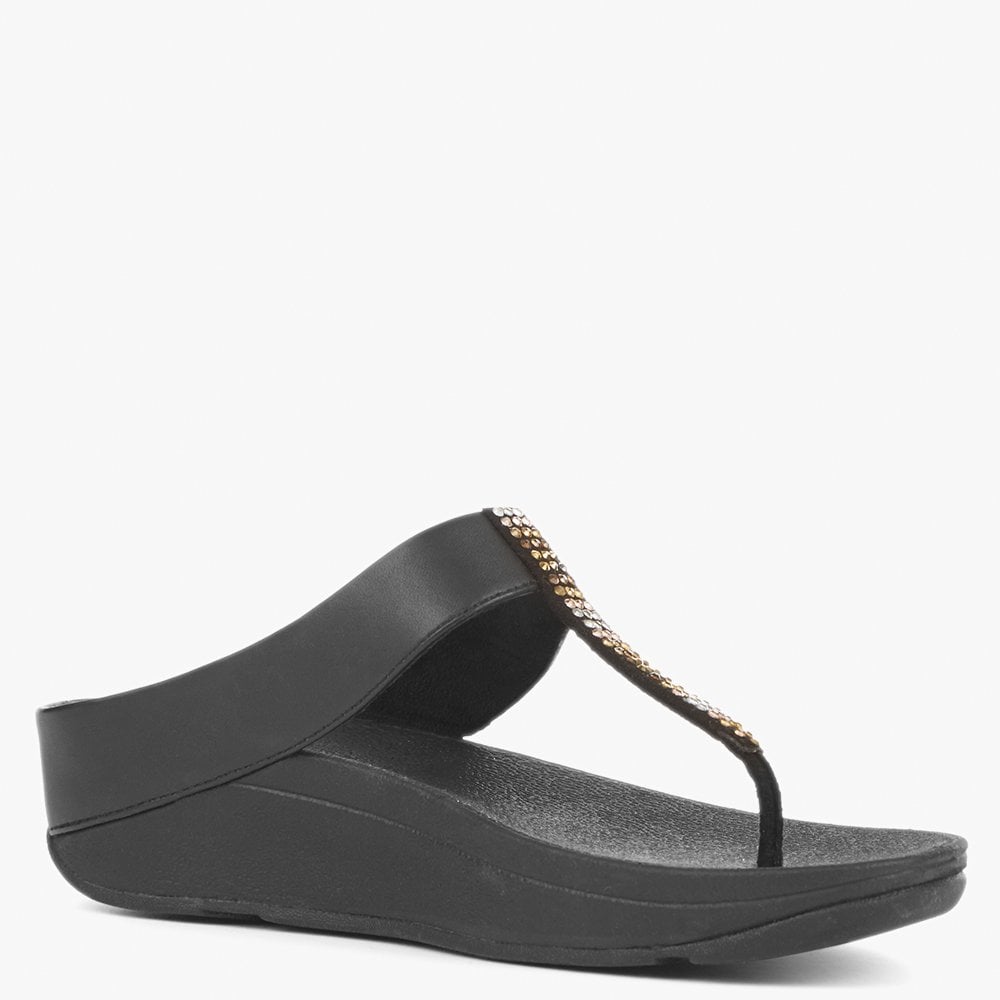 Fino Strobe Black Tone Toe Post Sandals