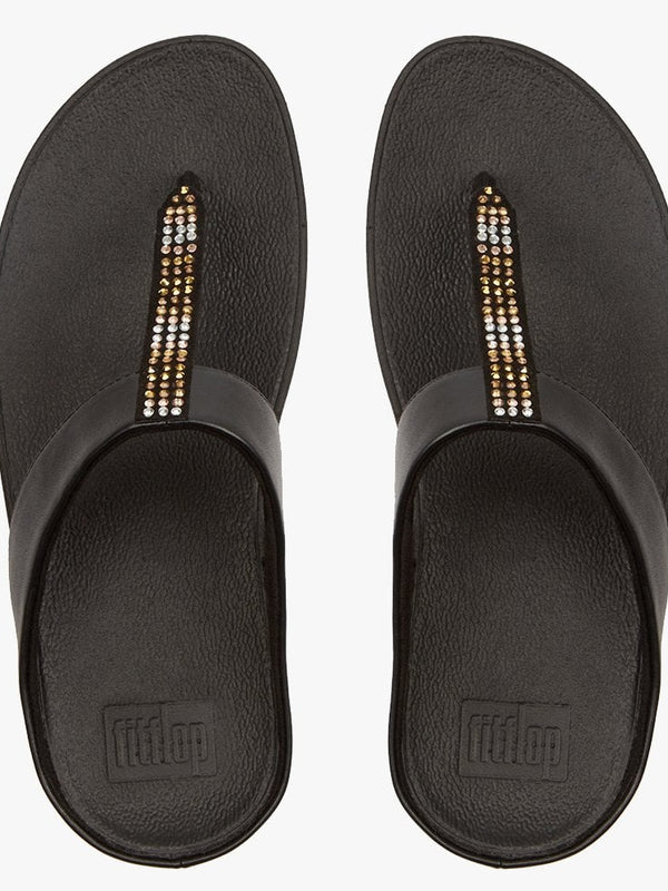 Fino Strobe Black Tone Toe Post Sandals