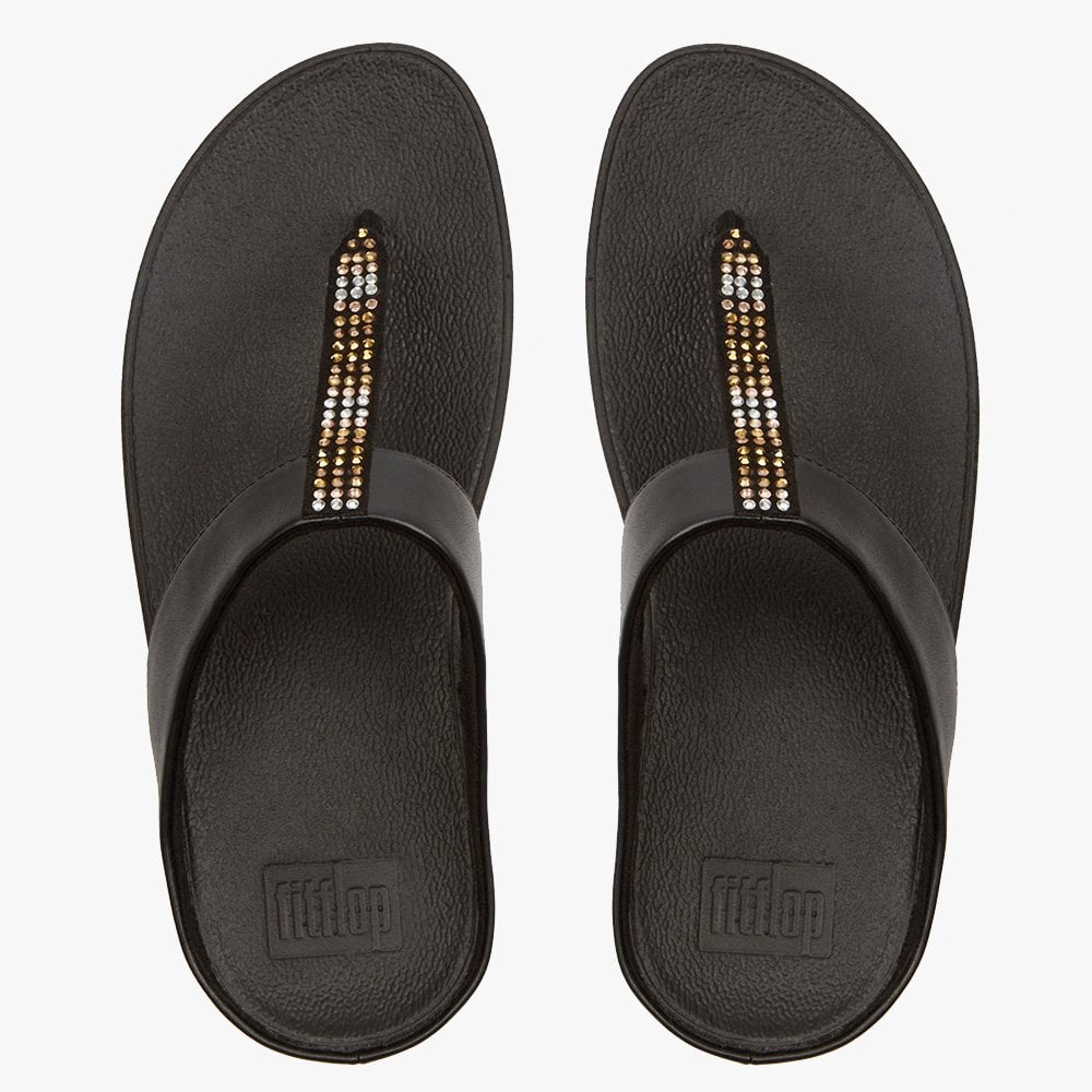 Fino Strobe Black Tone Toe Post Sandals