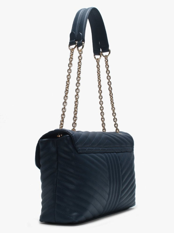 Large Rapunzel Blue Quilted Shoulder Bag