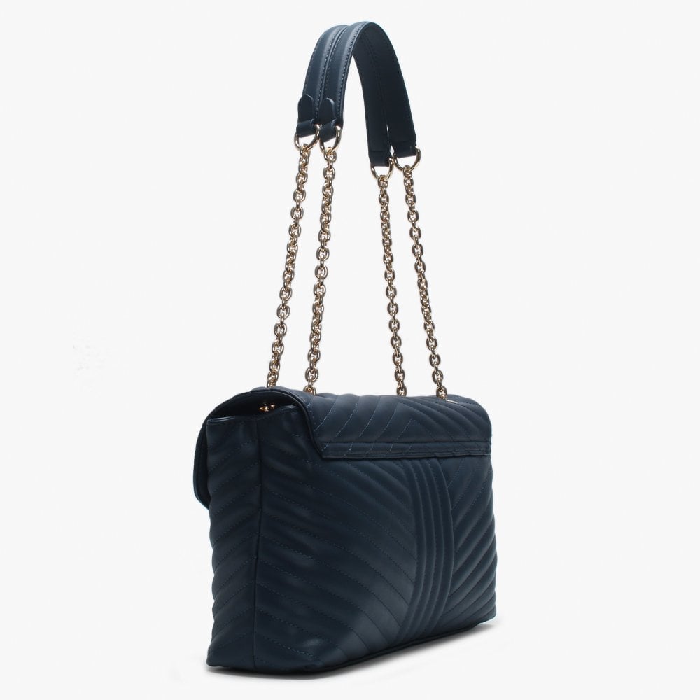 Large Rapunzel Blue Quilted Shoulder Bag
