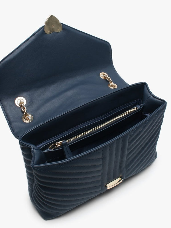 Large Rapunzel Blue Quilted Shoulder Bag
