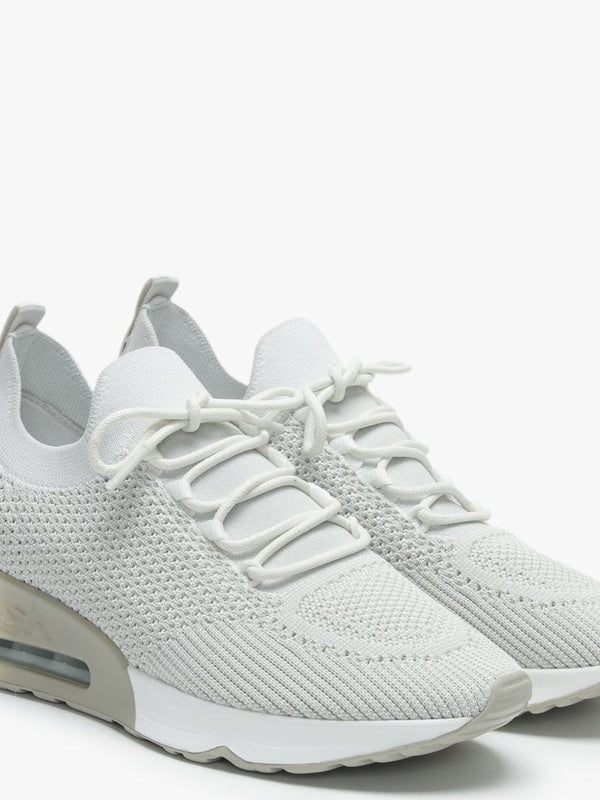 Lunatic White Marble Knitted Trainers