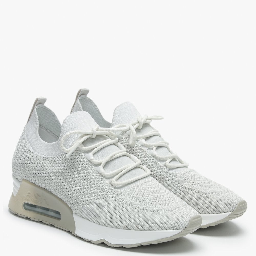 Lunatic White Marble Knitted Trainers