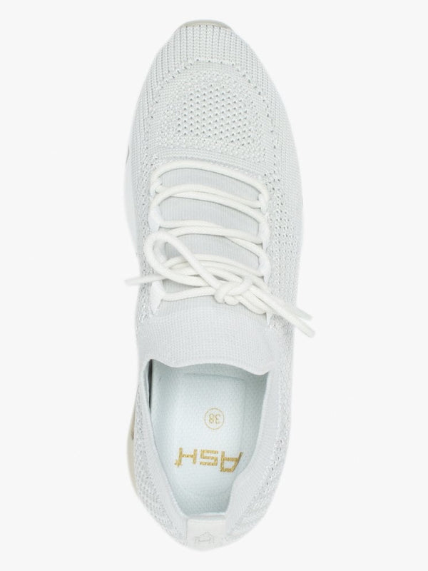Lunatic White Marble Knitted Trainers