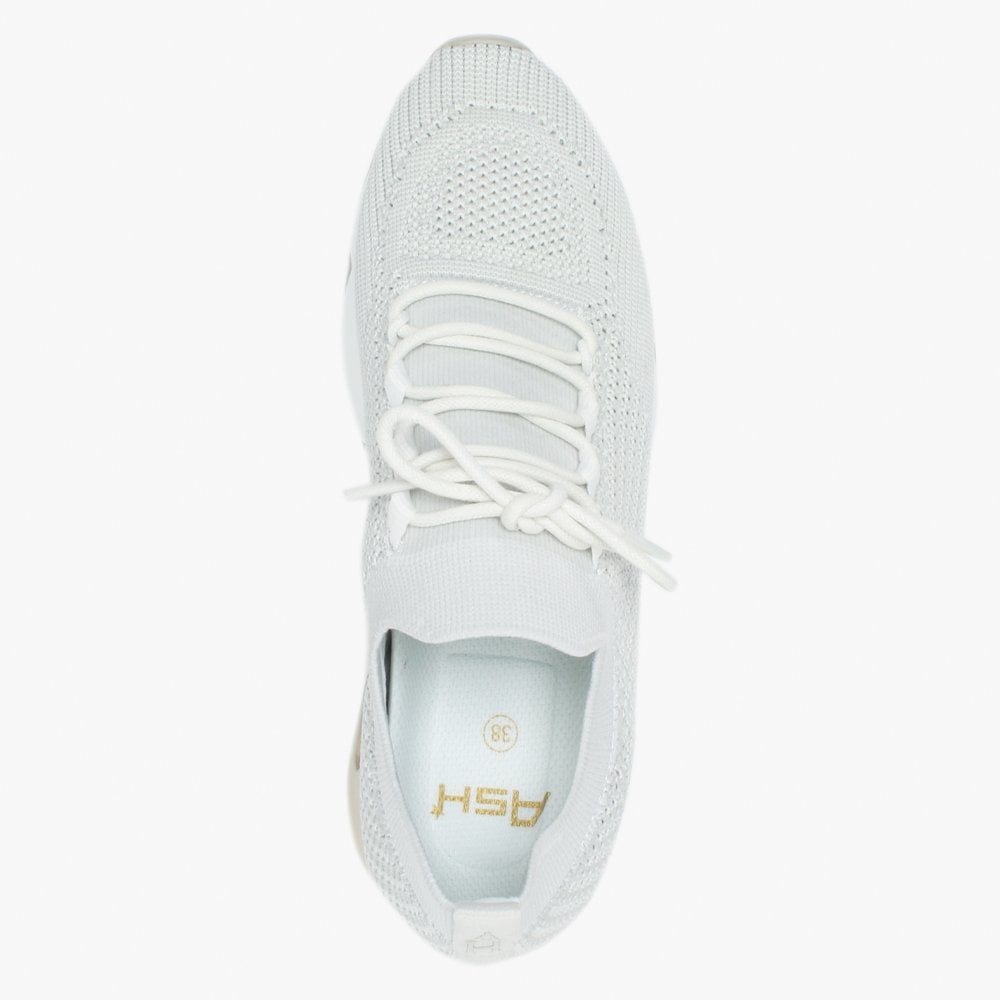 Lunatic White Marble Knitted Trainers