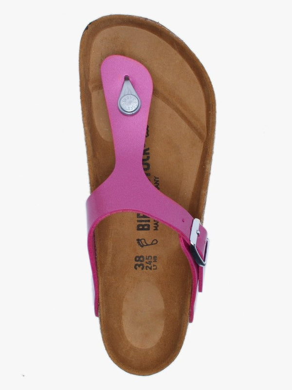 Gizeh Electric Metallic Magenta Birko-Flor Toe Post Sandals