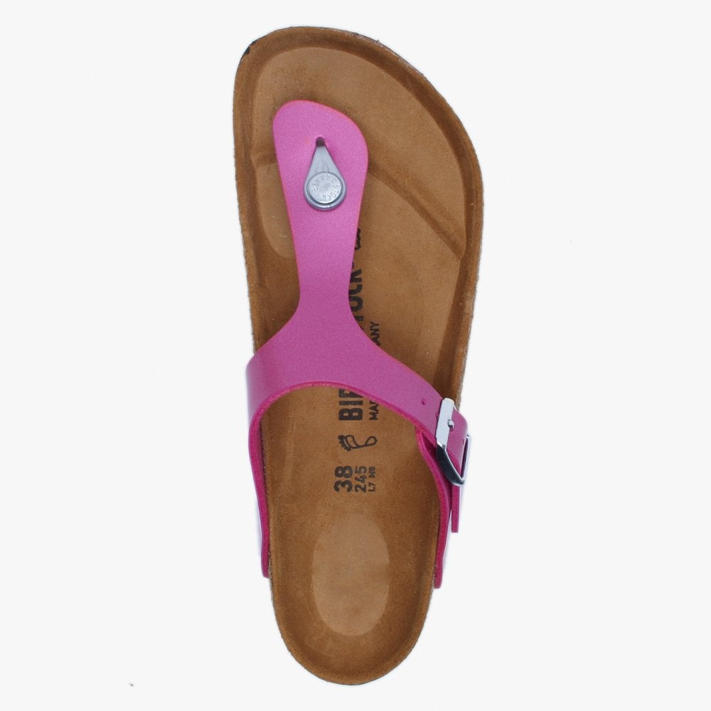 Gizeh Electric Metallic Magenta Birko-Flor Toe Post Sandals