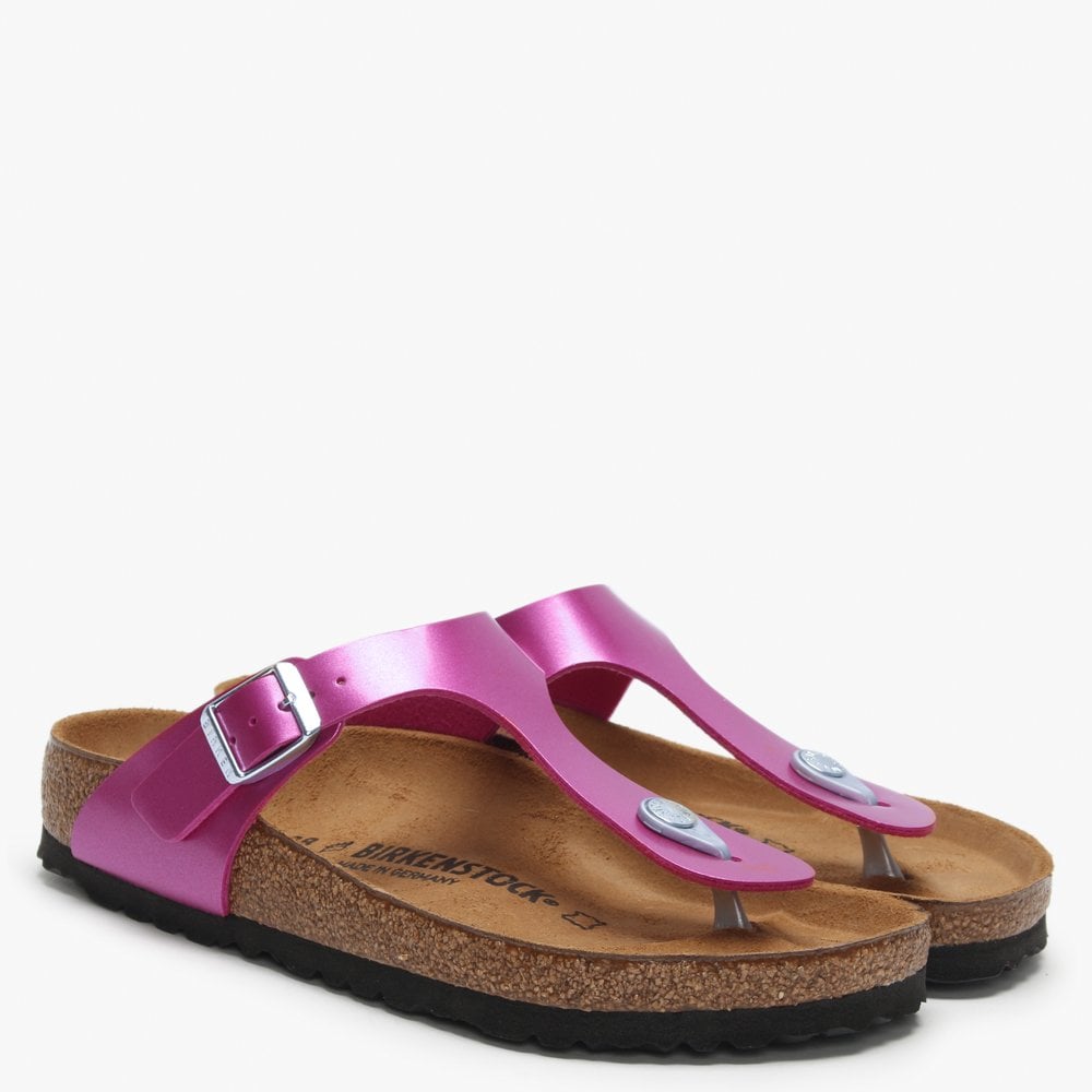 Gizeh Electric Metallic Magenta Birko-Flor Toe Post Sandals