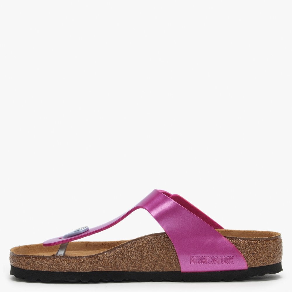 Gizeh Electric Metallic Magenta Birko-Flor Toe Post Sandals