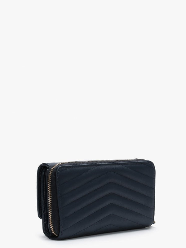 Rapunzel Quilted Blue Zip Around Wallet