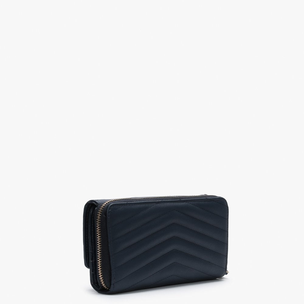 Rapunzel Quilted Blue Zip Around Wallet