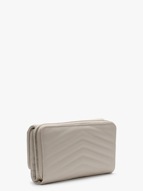 Rapunzel Quilted Beige Zip Around Wallet