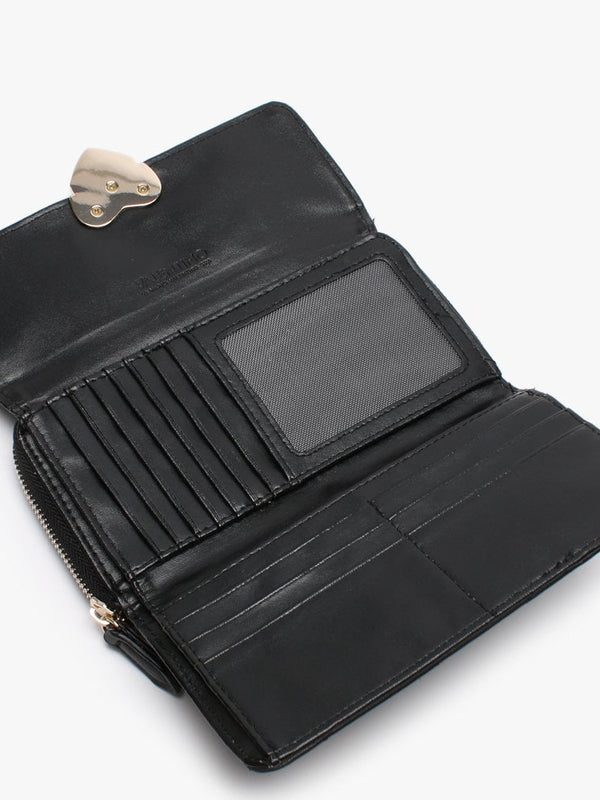 Rapunzel Quilted Black Zip Around Wallet