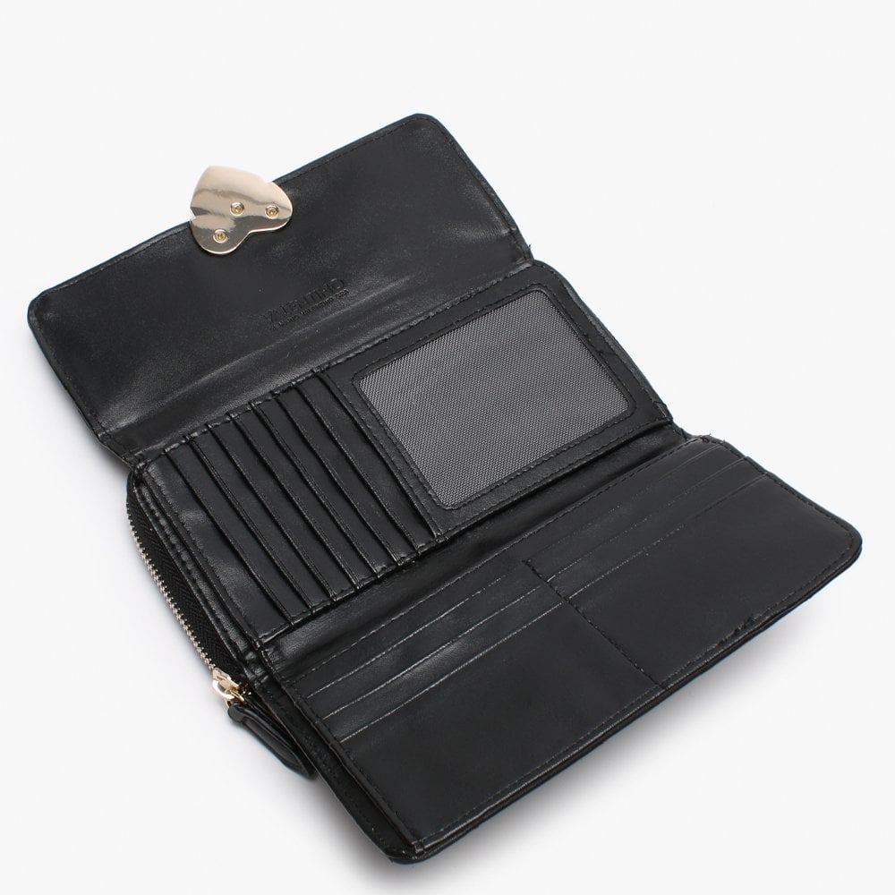 Rapunzel Quilted Black Zip Around Wallet