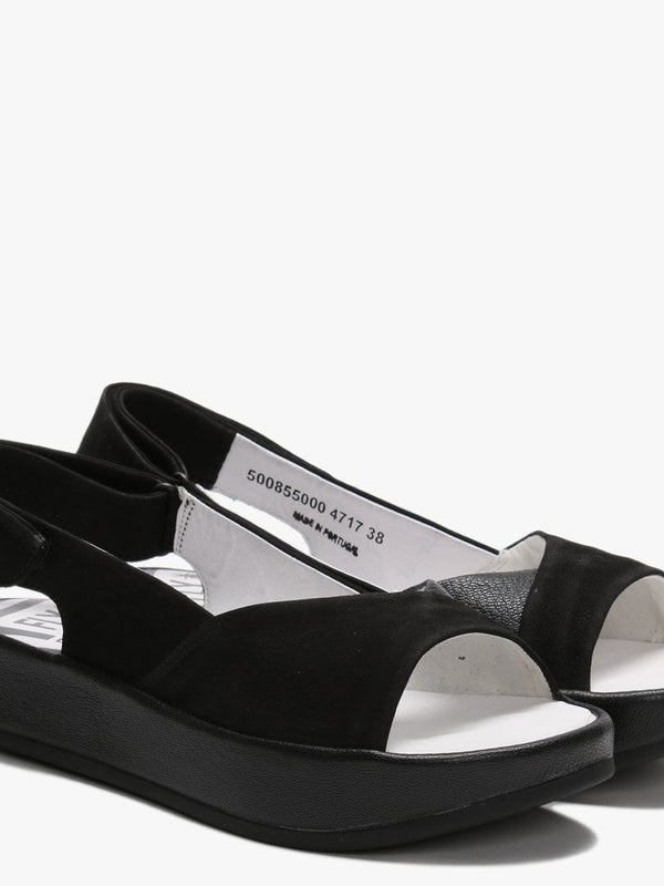 Bari Black Leather Sandals