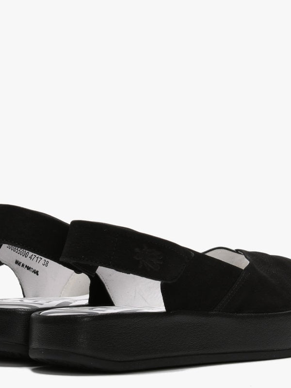 Bari Black Leather Sandals