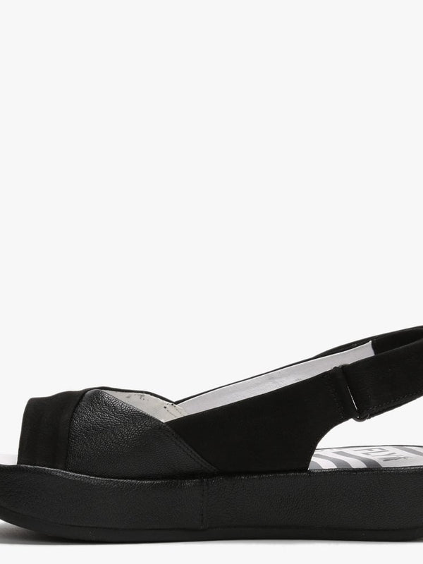 Bari Black Leather Sandals