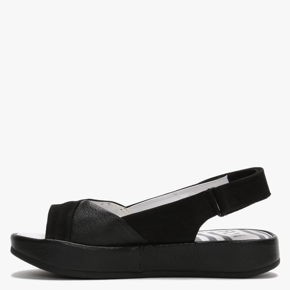 Bari Black Leather Sandals