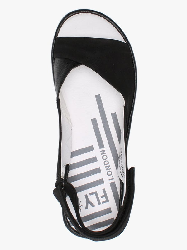 Bari Black Leather Sandals
