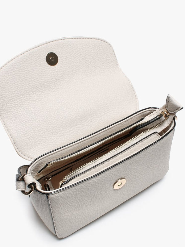 Lilo Beige Padlock Cross-Body Bag