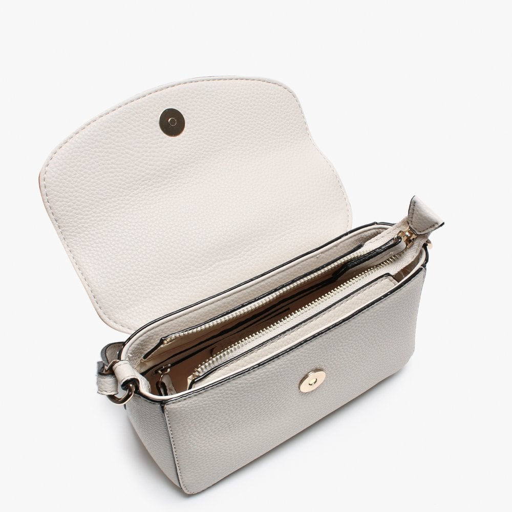 Lilo Beige Padlock Cross-Body Bag