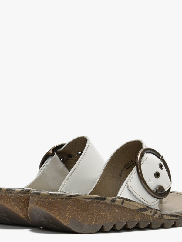 Trim Off Whte Leather Toe Post Sandals