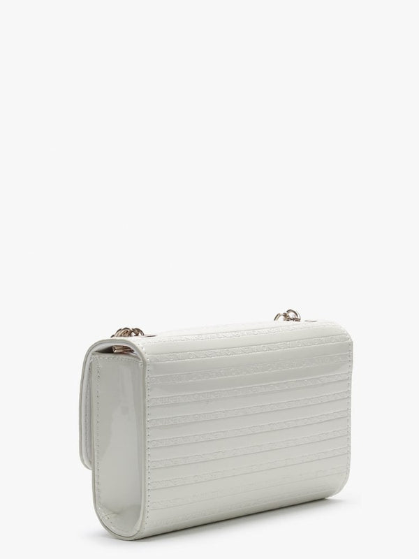 Mowgli Beige Patent Logo Shoulder Bag