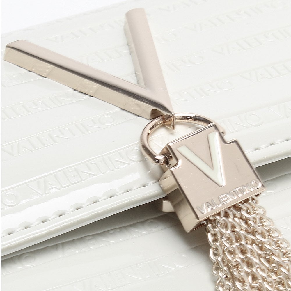 Mowgli Beige Patent Logo Shoulder Bag