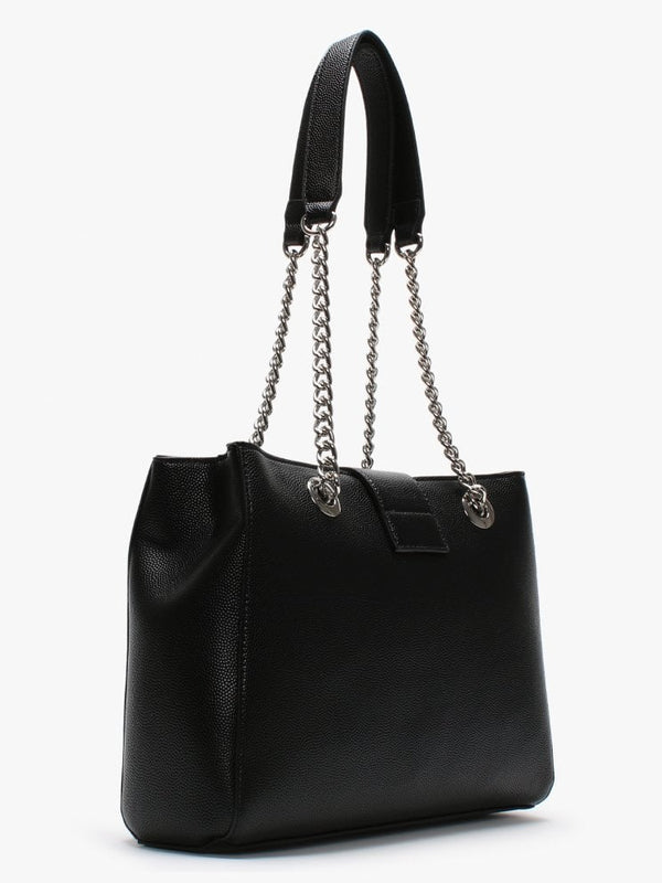 Divina Black Pebbled Tote Bag