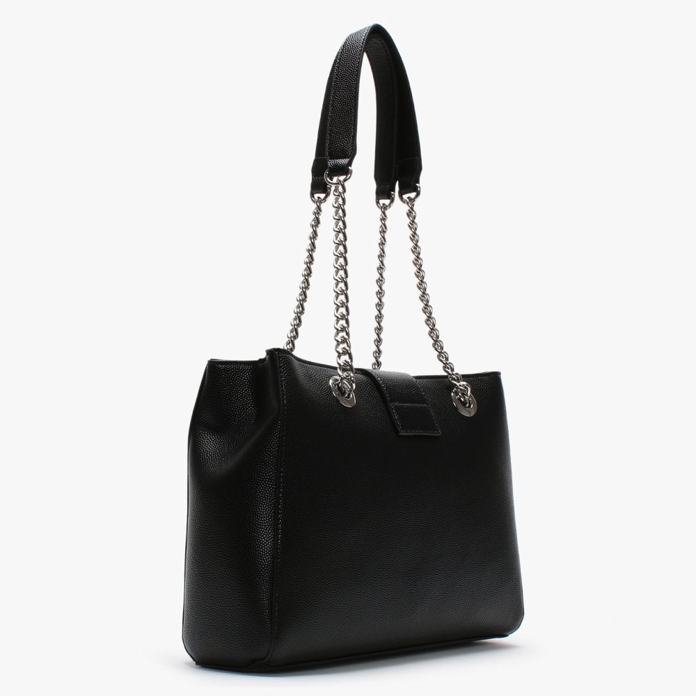 Divina Black Pebbled Tote Bag