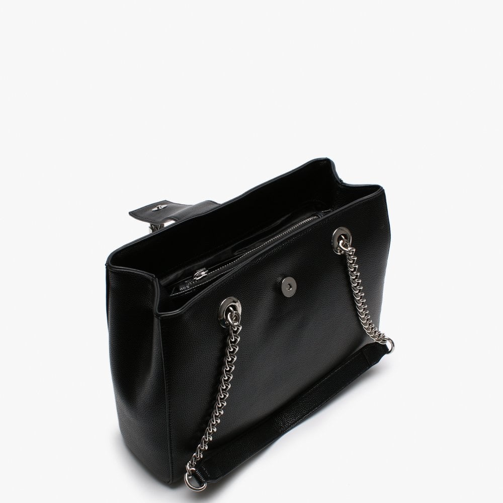 Divina Black Pebbled Tote Bag