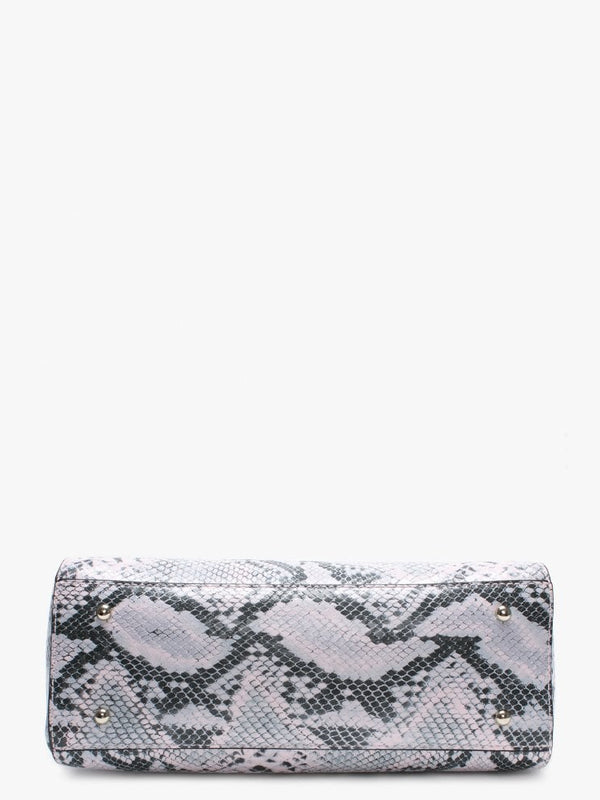 Carina Pink Reptile Satchel Bag